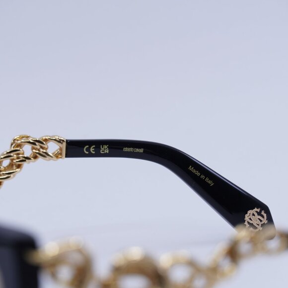 🕶️ New Roberto Cavalli SRC014M 700G Sunglasses - Black/Gold Frame - Picture 5 of 10